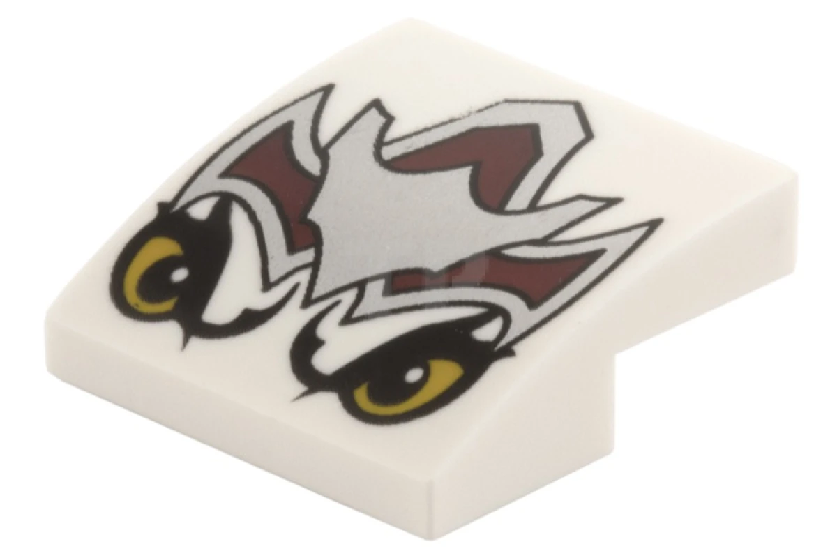 LEGO&reg; 6054628 - 15068pb001 - Pendiente 2 x 2 x 2/3 Curvado con dibujo de cara de lobo