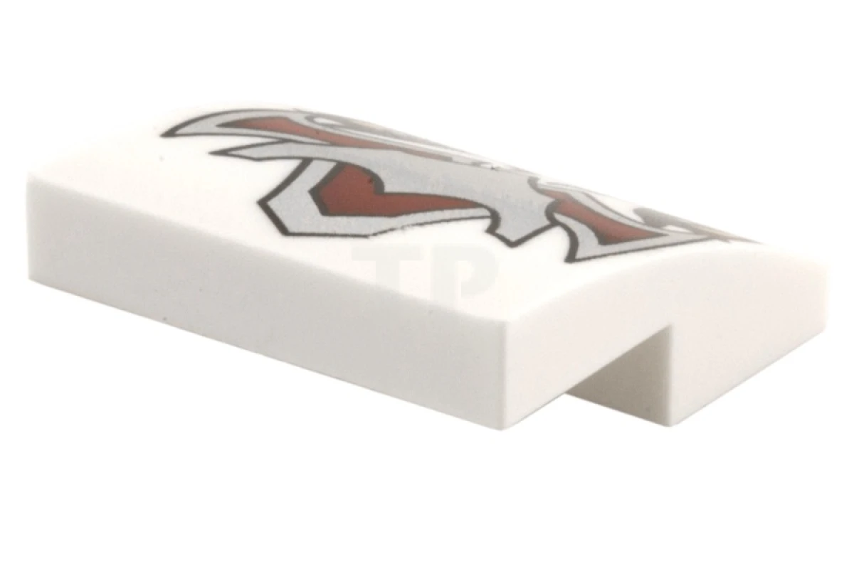 LEGO&reg; 6054628 - 15068pb001 - Pendiente 2 x 2 x 2/3 Curvado con dibujo de cara de lobo