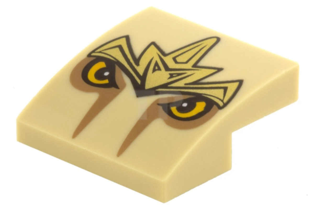 LEGO&reg; 6051328 - 15068pb002 - Pendiente 2 x 2 x 2/3 Curvado con dibujo de cara de león