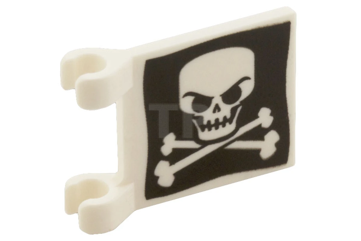 LEGO&reg; 4540614 - 2335pb030 - Flag 2 x 2 Square with Skull and Crossbones (Jolly Roger) Pattern Evil Skull