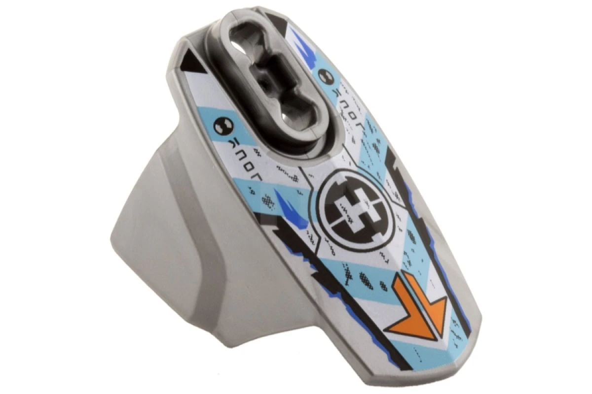 LEGO&reg; 6060832 - 90639pb023 - Armure Hero Factory avec rotule - Taille 5 avec flèches orange, chevrons bleus et blancs et logo Hero Factory