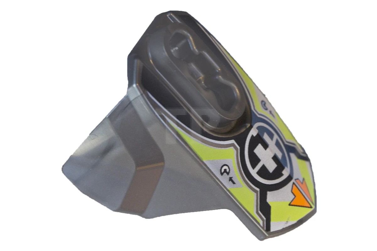 LEGO&reg; 90640pb006 - 6074283 - Hero Factory Armor with Ball Joint Socket - Size 4 with Orange Arrows, Lime and White Chevrons, and Hero Factory Logo Pattern