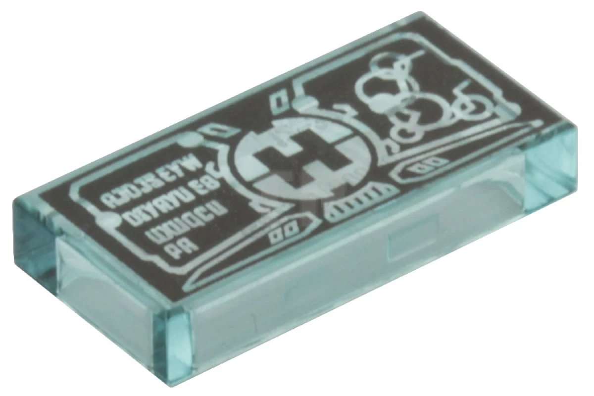 LEGO&reg; 6057924 - 3069pb0295 - Tile 1 x 2 with Hero Factory Logo and Data Pattern