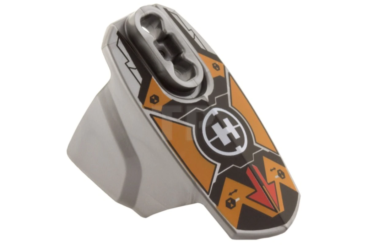 LEGO&reg; 90639pb027 - 6073701 - Hero Factory Armor with Ball Joint Socket - Size 5 with Red Arrows, Orange Markings, and Hero Factory Logo Pattern