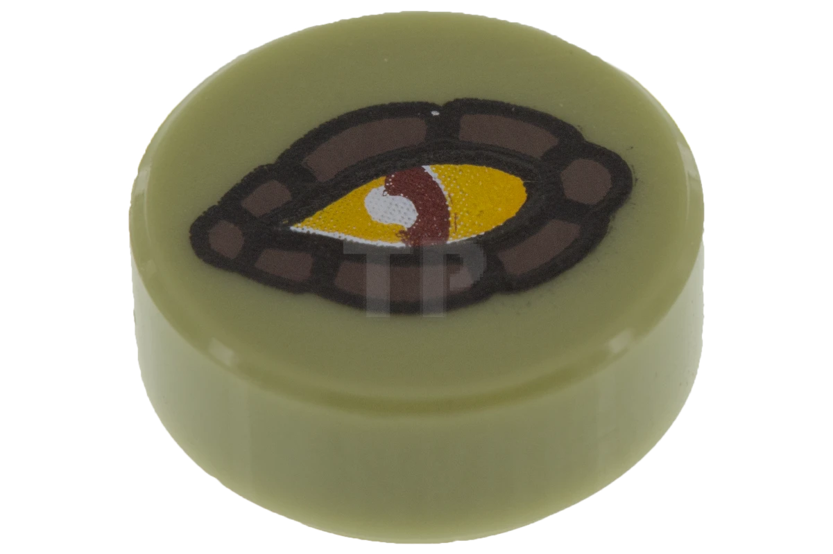 LEGO&reg; 6053813 - 98138pb016 - Carreau 1 x 1 rond avec œil motif crocodile.