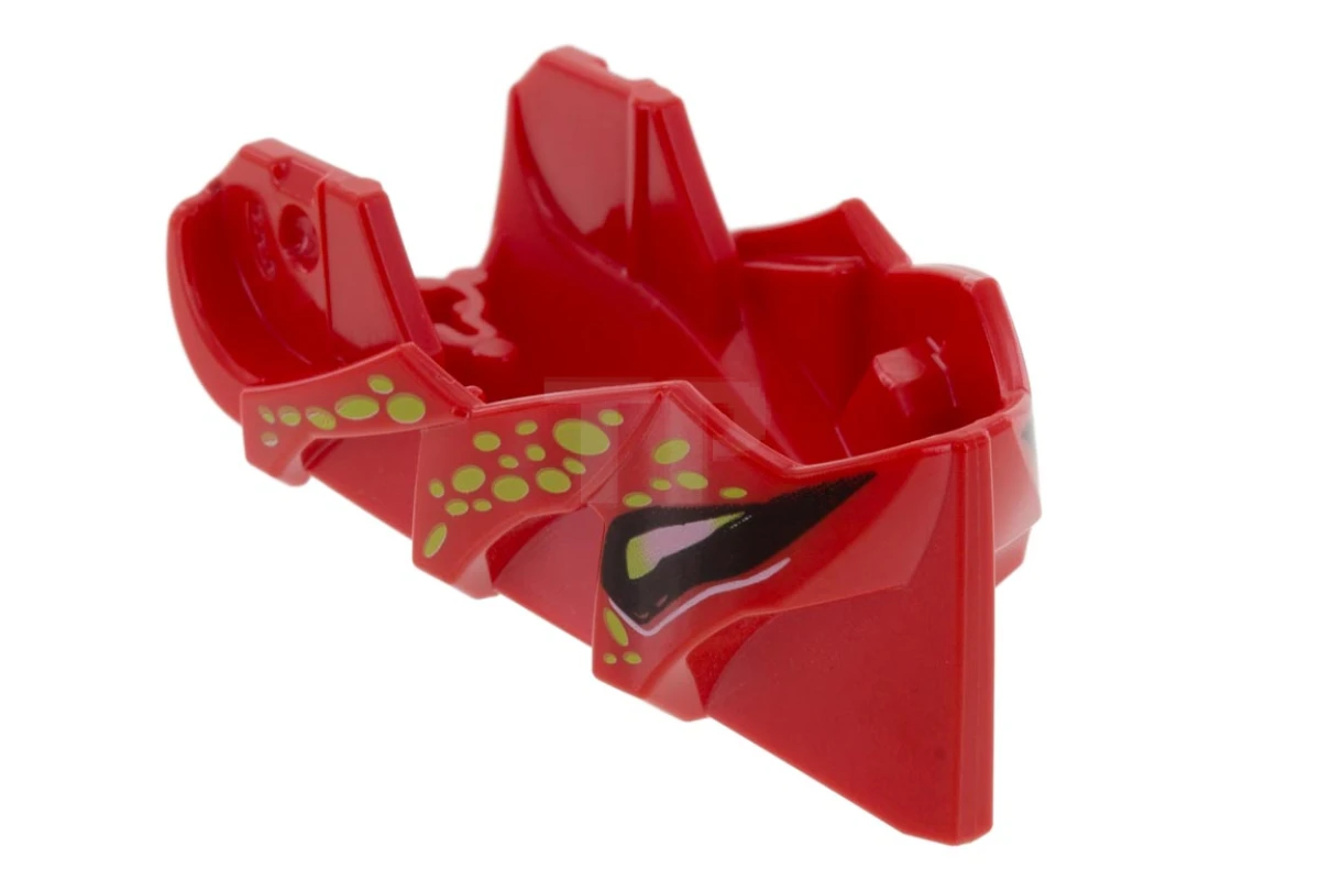 LEGO&reg; 6072526 - 15359pb002 - Hero Factory Creature Head, Jaw with Axle Hole with Black and White Eyes and Lime Spots Pattern