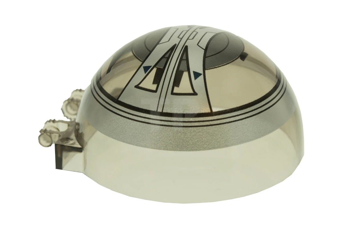 LEGO&reg; 50747pb10 - 6067372 - Windscreen 6 x 6 x 3 Canopy Half Sphere with Dual 2 Fingers and SW Droid Tri-Fighter Dark Blue Small Triangles Pattern