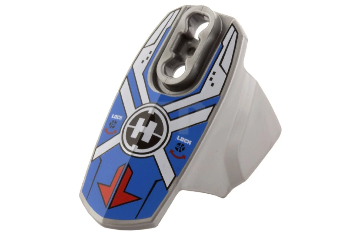 LEGO&reg; 6074995 - 90639pb028 - Hero Factory Armor with Ball Joint Socket - Size 5 with Red Arrows, Blue Markings, and Hero Factory Logo Pattern