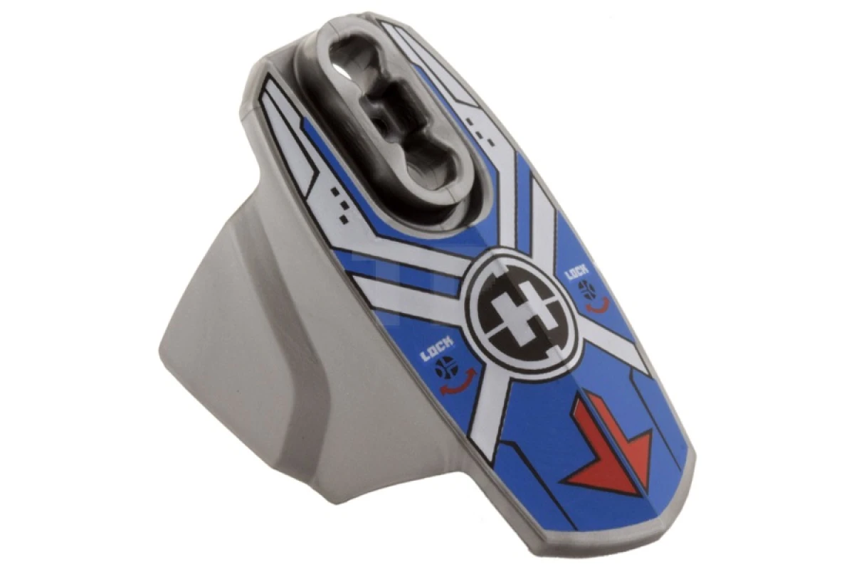 LEGO&reg; 6074995 - 90639pb028 - Hero Factory Armor with Ball Joint Socket - Size 5 with Red Arrows, Blue Markings, and Hero Factory Logo Pattern