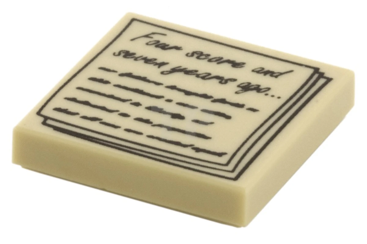 LEGO&reg; 6056973 - 3068pb0825 - Tile 2 x 2 with Gettysburg Address Pattern