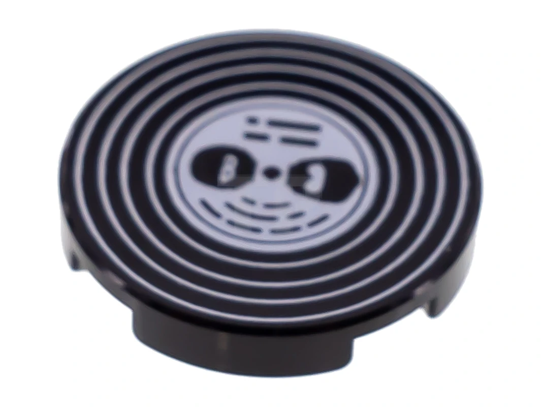 LEGO&reg; 6008192 - 4150pb109 - Tile, Round 2 x 2 with Vinyl Record Pattern