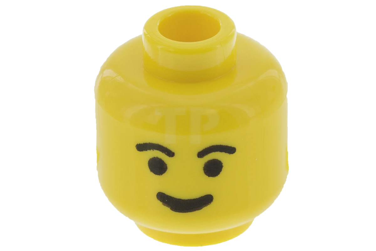 LEGO&reg;  - 3626bp05 - Head Minifig with Grin and Eyebrows Pattern