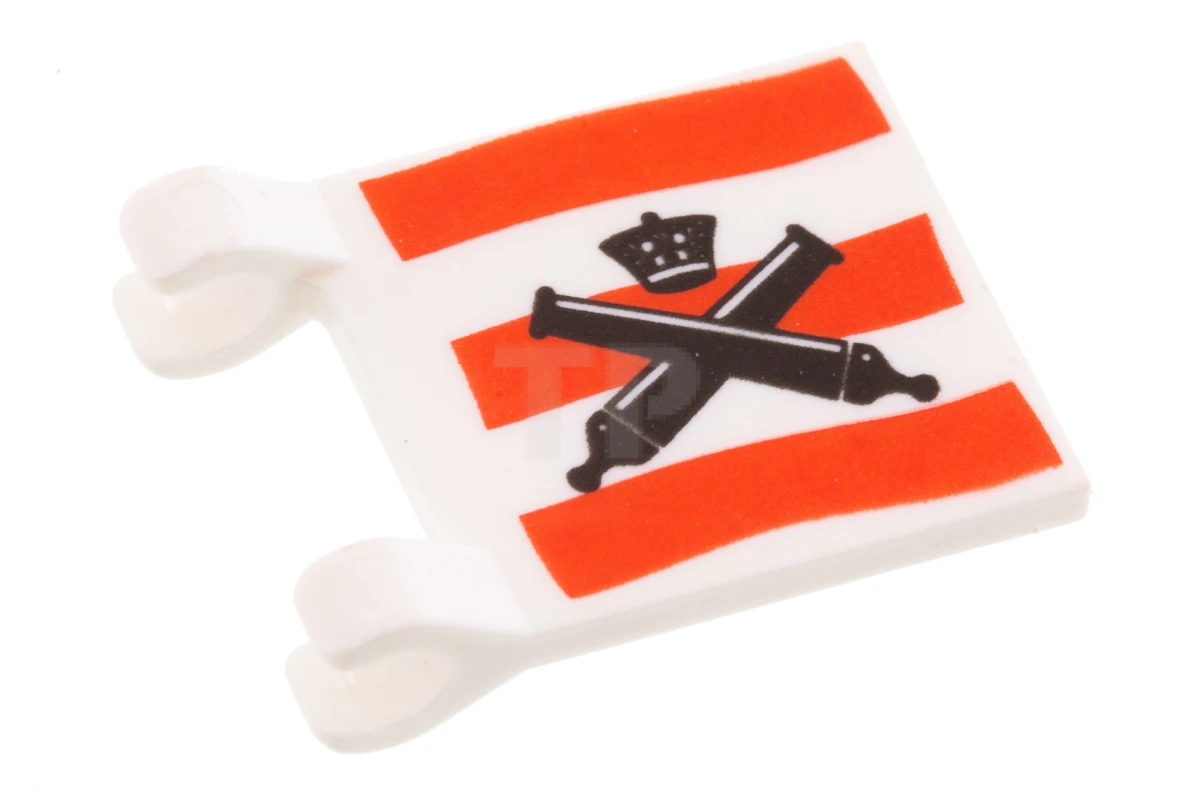 LEGO&reg; 4540610 - 2335pb003 - Flag 2 x 2 Square with Crossed Cannons over Red Stripes, No Outline Pattern