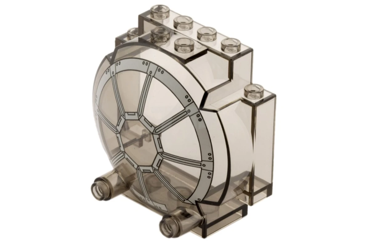 LEGO&reg; 4124140 - 30366pb03 - Windscreen 3 x 6 x 5 Bubble with SW 8 Spoke Radial Light Bluish Gray Thick Lines Pattern