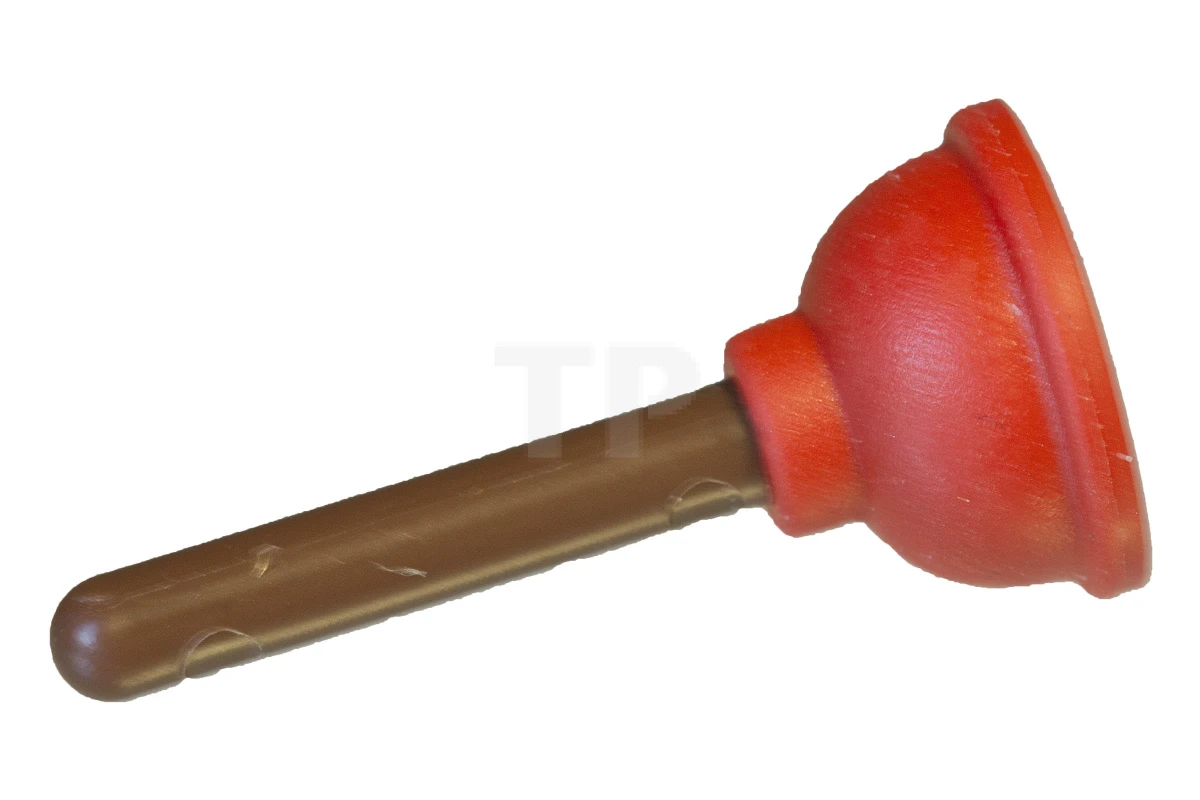 LEGO&reg; 6109002 - 11251pb02 - Minifig, Utensil Plunger (Soft Plastic) with Reddish Brown Handle