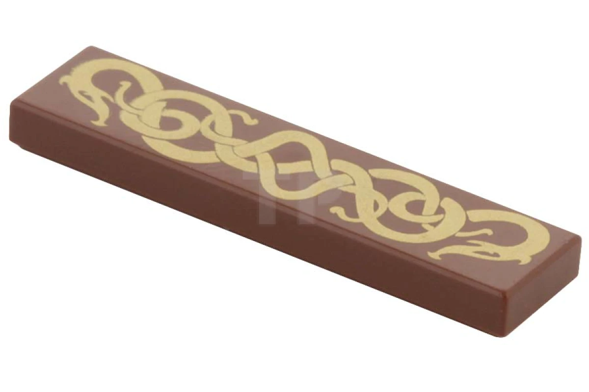 LEGO&reg; 4490372 - 2431pb043 - Carreau 1 x 4 avec motif de serpents vikings.