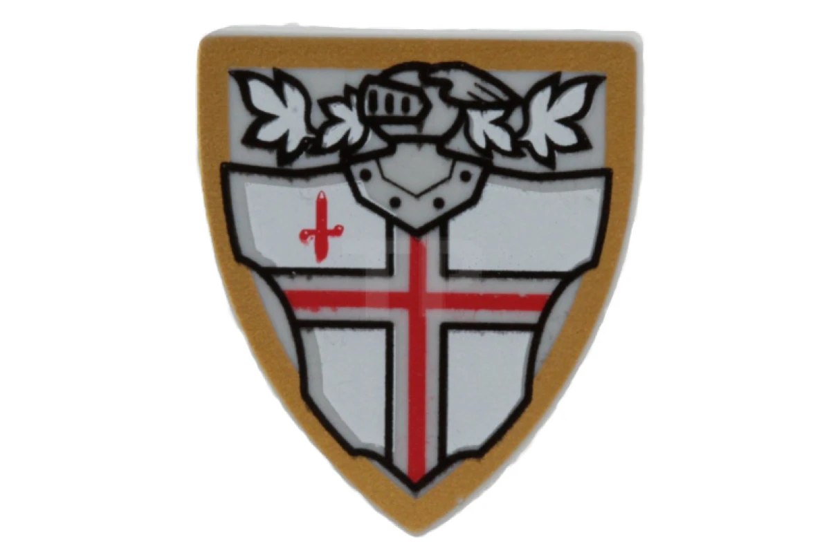 LEGO&reg; 6023467 - 3846pb032 - Escudo Triangular con Cruz de San Jorge y Patrón de Casco