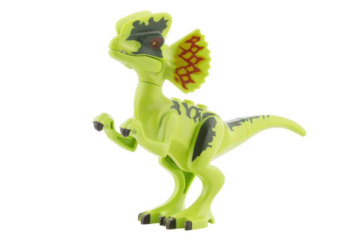 LEGO&reg;  - Dilo01 - Dino Dilophosaurus avec dos vert foncé - Assemblage complet