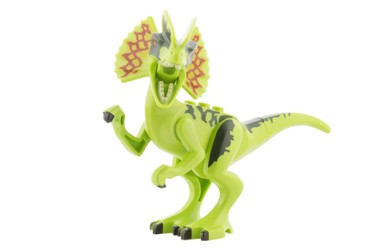 LEGO&reg;  - Dilo01 - Dino Dilophosaurus avec dos vert foncé - Assemblage complet