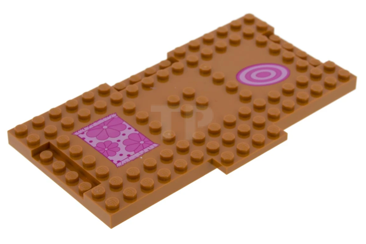 LEGO&reg; 6116512 - 18922pb01 - Brick, Modified 8 x 16 with 1 x 4 Indentations and 1 x 4 Plate with Floor Mats Pattern