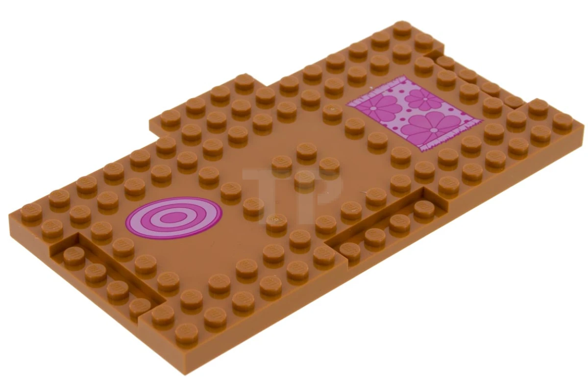 LEGO&reg; 6116512 - 18922pb01 - Brick, Modified 8 x 16 with 1 x 4 Indentations and 1 x 4 Plate with Floor Mats Pattern