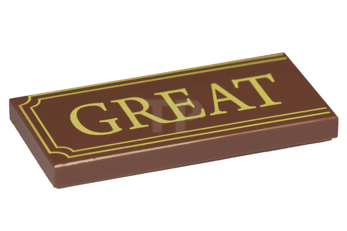 LEGO&reg; 87079pb0004 - 4585506 - Tile 2 x 4 with 'GREAT' Pattern