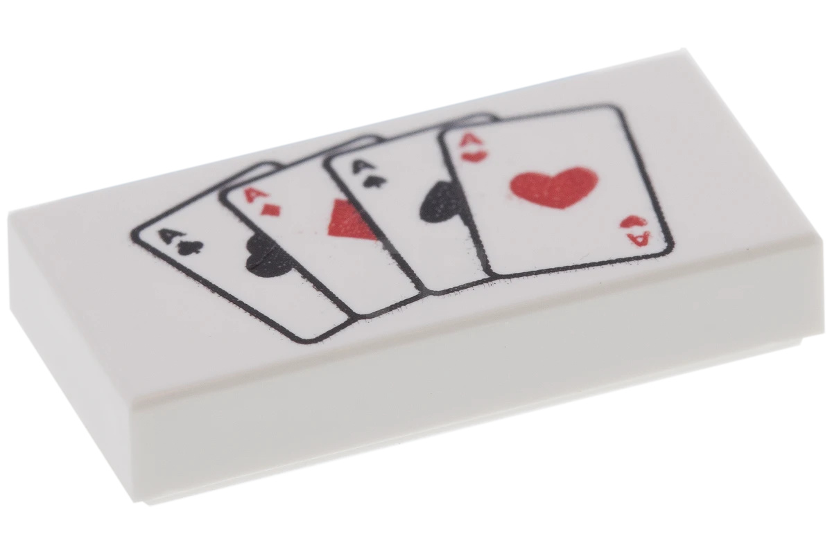 LEGO&reg; 6024396 - 3069pb0264 - Tile 1 x 2 with Playing Cards Pattern