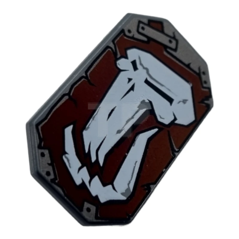 LEGO&reg; 4519740 - 61856pb01 - Minifig, Shield Rectangular without Stud, Troll Skull Pattern