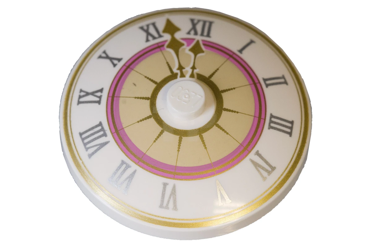 LEGO&reg; 3960pb029 - 6065143 - Dish 4 x 4 Inverted with Clock Face Pattern