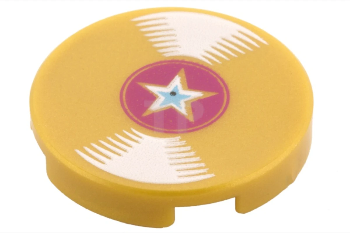 LEGO&reg; 14769pb050 - 6115442 - Tile 2 x 2 Round with Bottom O and LP Record Pattern