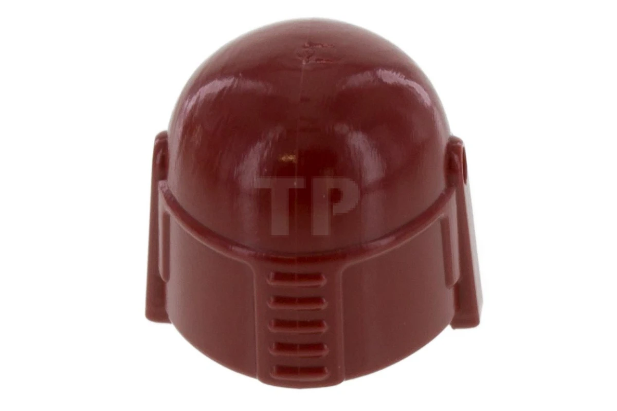 LEGO&reg; 6115457 - 87610pb08 - Figine, casque Headgear Helmet with Holes, SW Mandalorian with Dark Brown Facial Details Pattern (modèle de détails faciaux marron foncé).