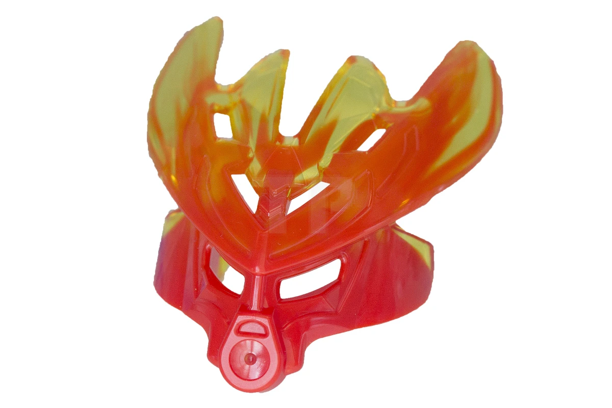 LEGO&reg; 19149pb04 - 6102771 - Bionicle Mask Protector with Marbled Trans-Yellow Pattern (Protector Mask of Fire)