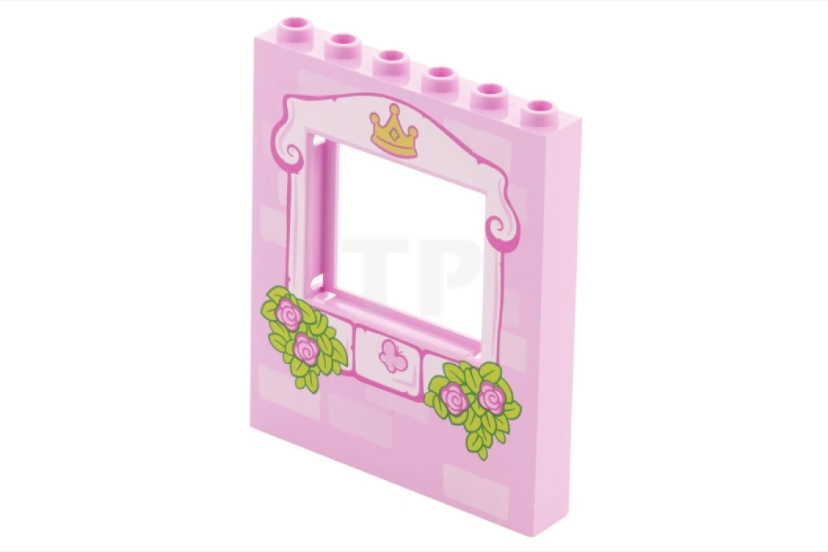 LEGO&reg; 6057890 - 15627pb003 - Panel 1 x 6 x 6 with Window with Roses and Leaves Pattern