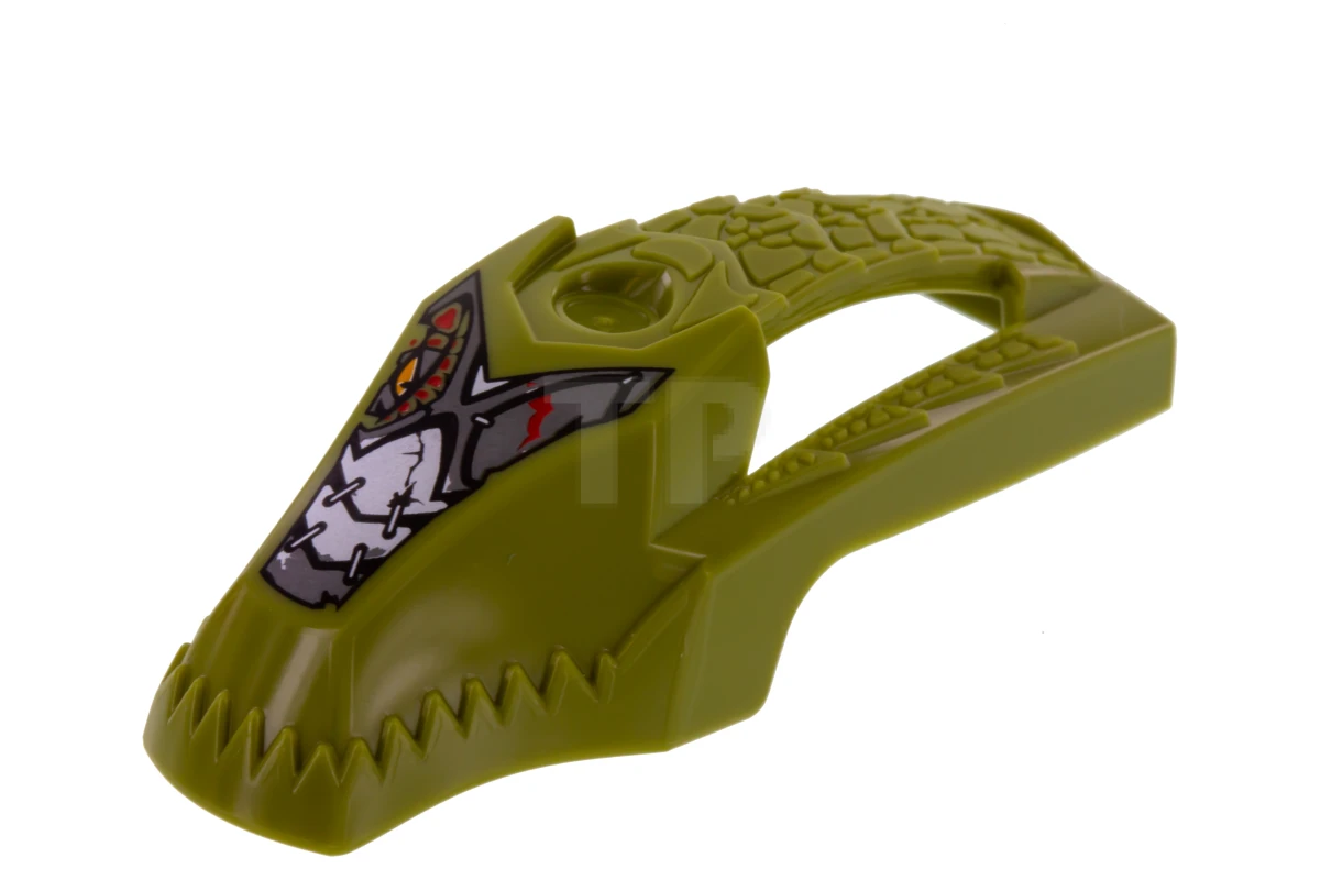 LEGO&reg; 6071606 - 15095pb01 - Carénage de volant d'inertie en forme de crocodile avec motif de cragger