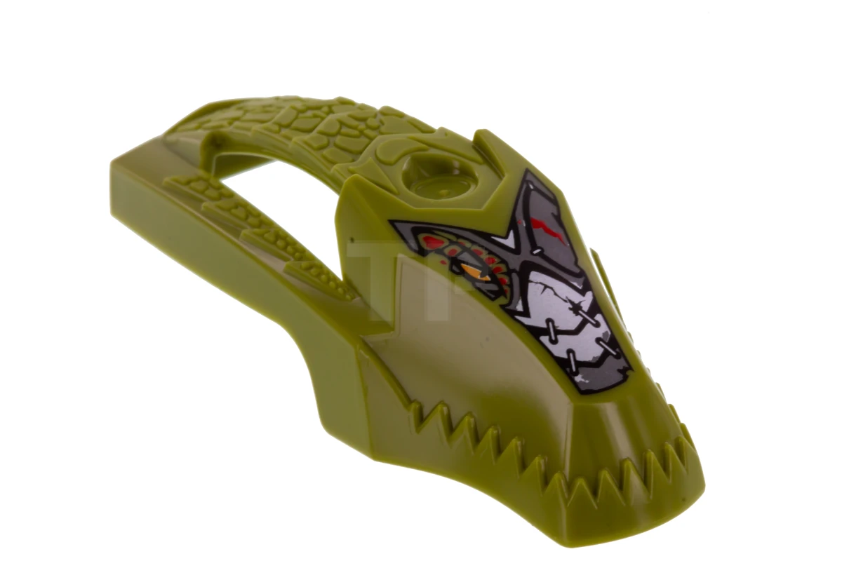 LEGO&reg; 6071606 - 15095pb01 - Carénage de volant d'inertie en forme de crocodile avec motif de cragger