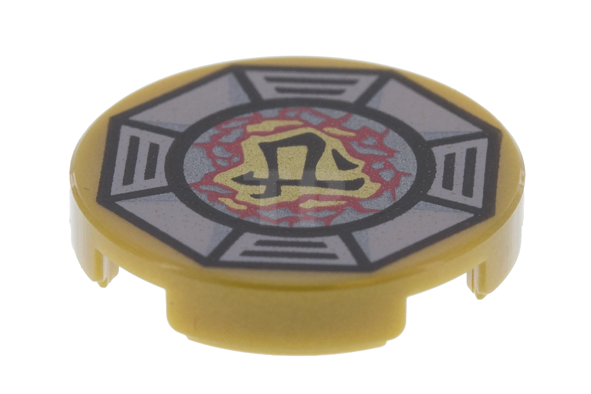 LEGO&reg; 14769pb056 - 6115728 - Tile 2 x 2 Round with Bottom O and Airjitzu Fire Pattern