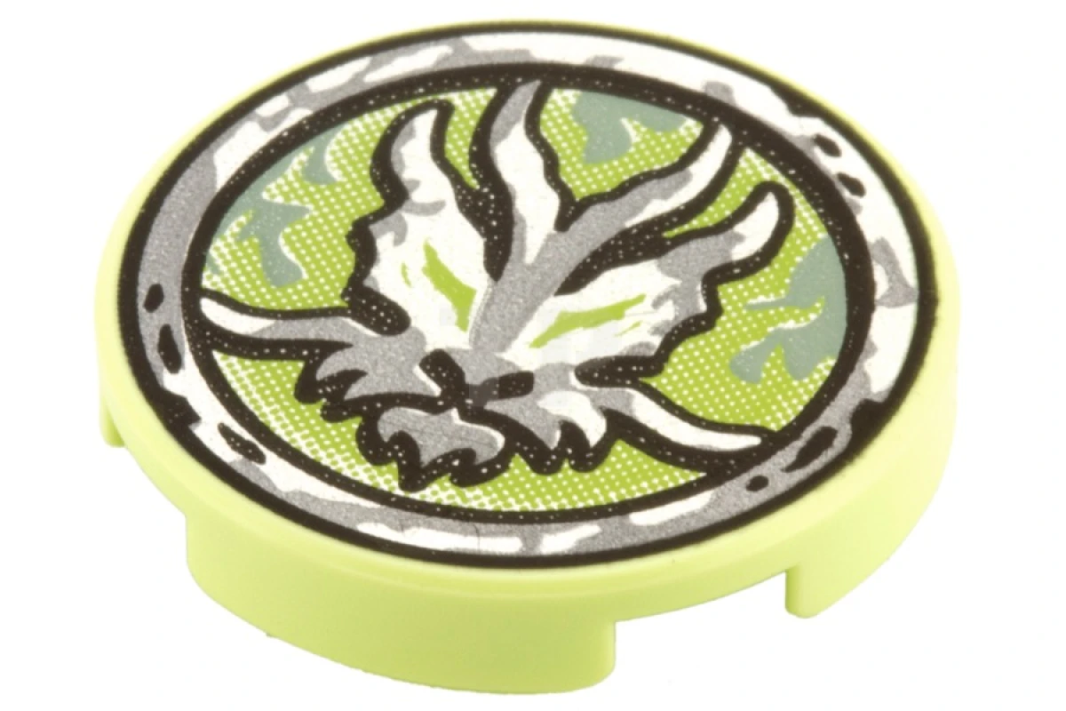 LEGO&reg; 6115726 - 14769pb057 - Piastrelle 2 x 2 rotonde con O inferiore e motivo fantasma Airjitzu