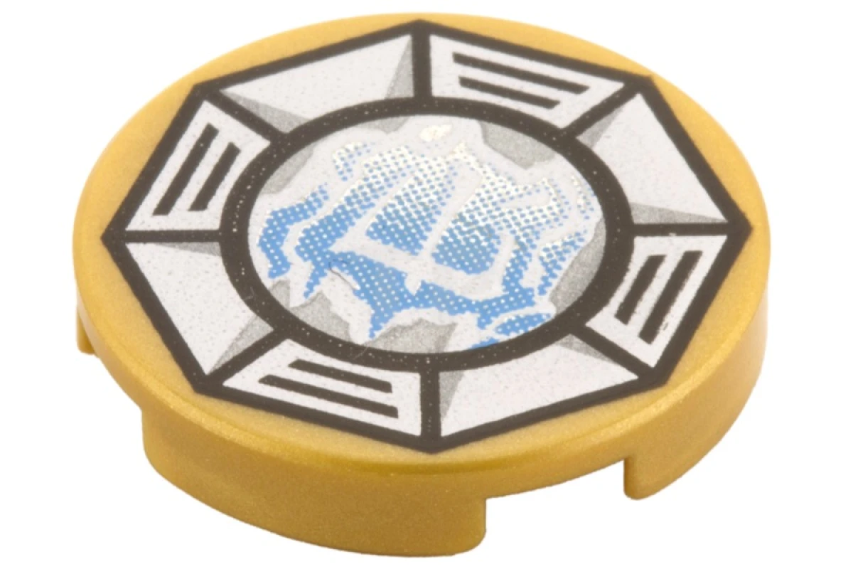 LEGO&reg; 14769pb058 - 6115727 - Tile 2 x 2 Round with Bottom O and Airjitzu Ice Pattern
