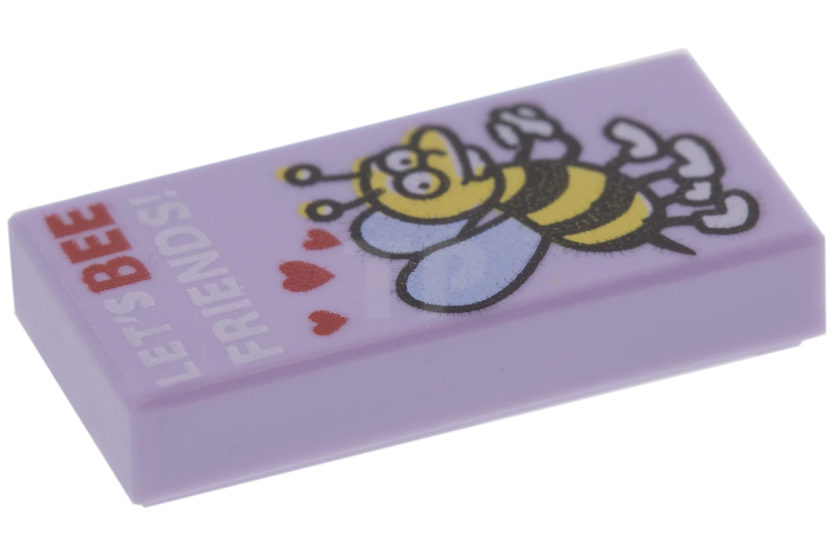 LEGO&reg; 6118804 - 3069pb0374 - Tile 1 x 2 with Bee with Hearts and 