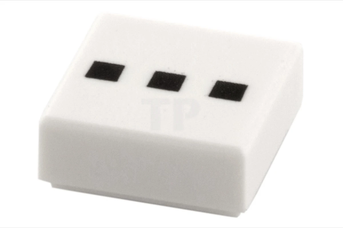 LEGO&reg; 6112839 - 3070pb085 - Carreau 1 x 1 avec motif de 3 carrés noirs.