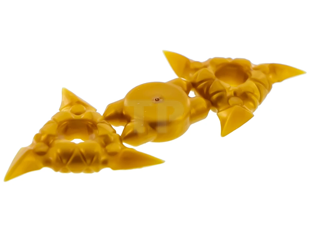 LEGO&reg; 6114925 - 19807 - Figine, arme étoile de lancer (Shuriken) avec poignées texturées, 2 sur la grappe.