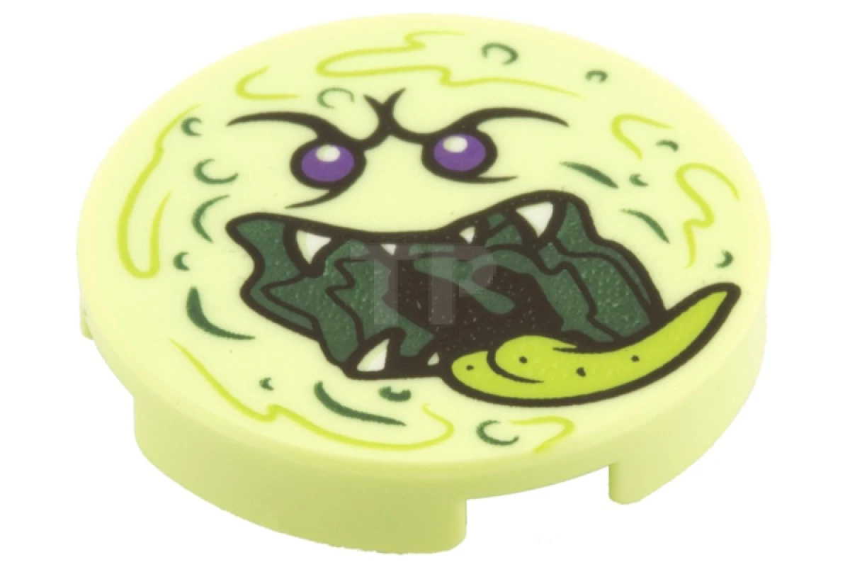 LEGO&reg; 6116776 - 14769pb051 - Tile 2 x 2 Round with Bottom O and Ghost Face Pattern