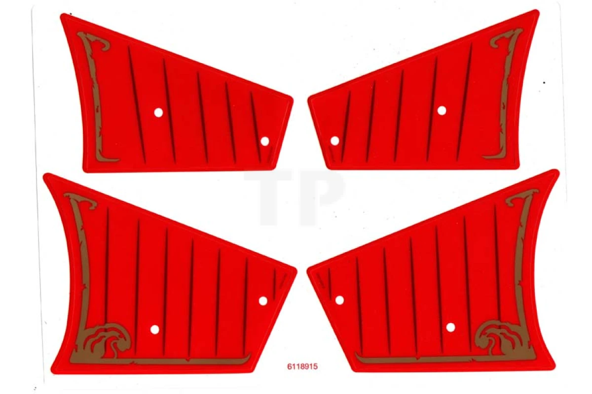 LEGO&reg; 6118915 - 70738pls01 - Plastic Sails Ninjago Gold Border and Black Lines Pattern, Sheet of 4 x 21763