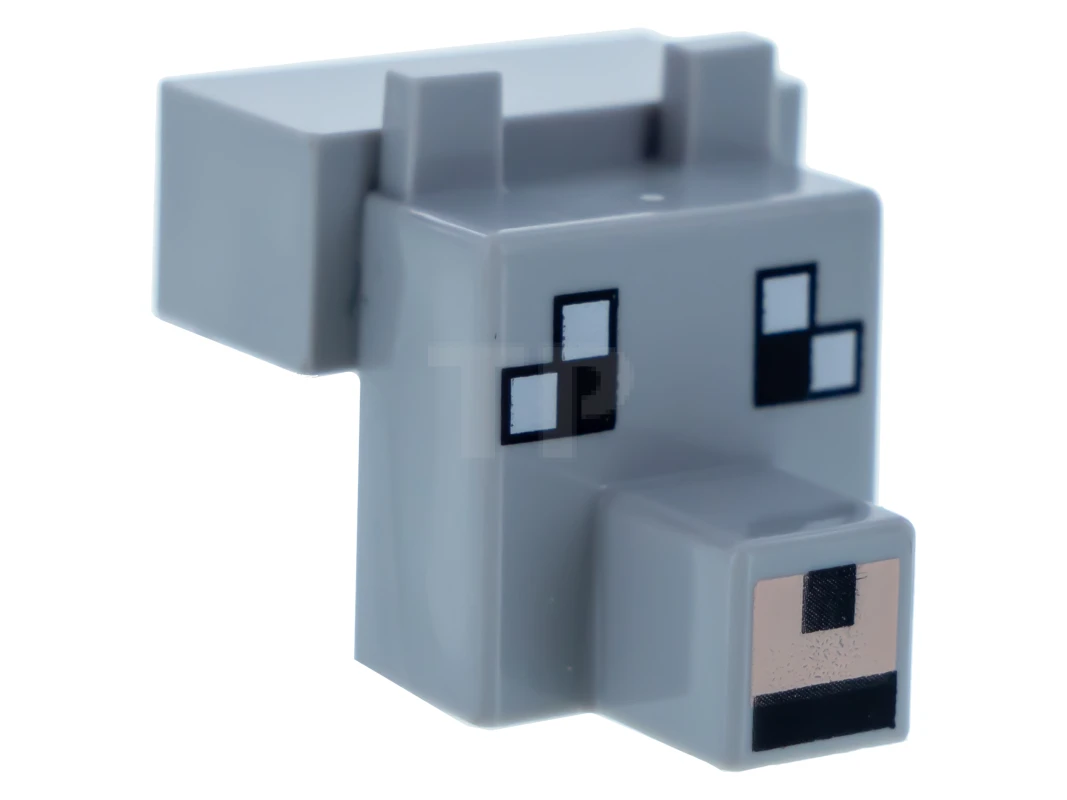 LEGO&reg; 6131703 - 20308pb01 - Criatura Cabeza Bloqueada con Patrón de Cara Pixelada (Lobo Minecraft)