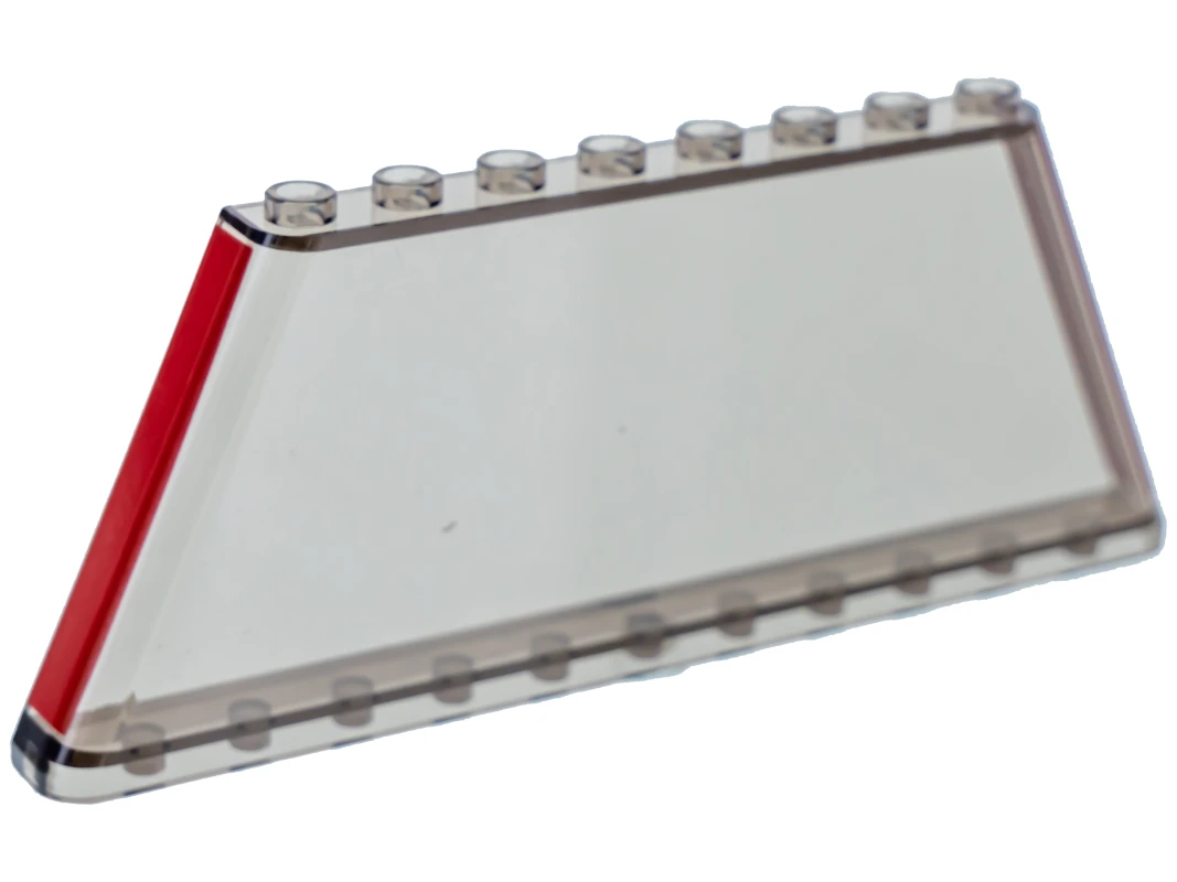 LEGO&reg; 6106080 - 19212pb01 - Windscherm 1 x 12 x 4 taps toelopend met rode strepen op uiteinden Patroon