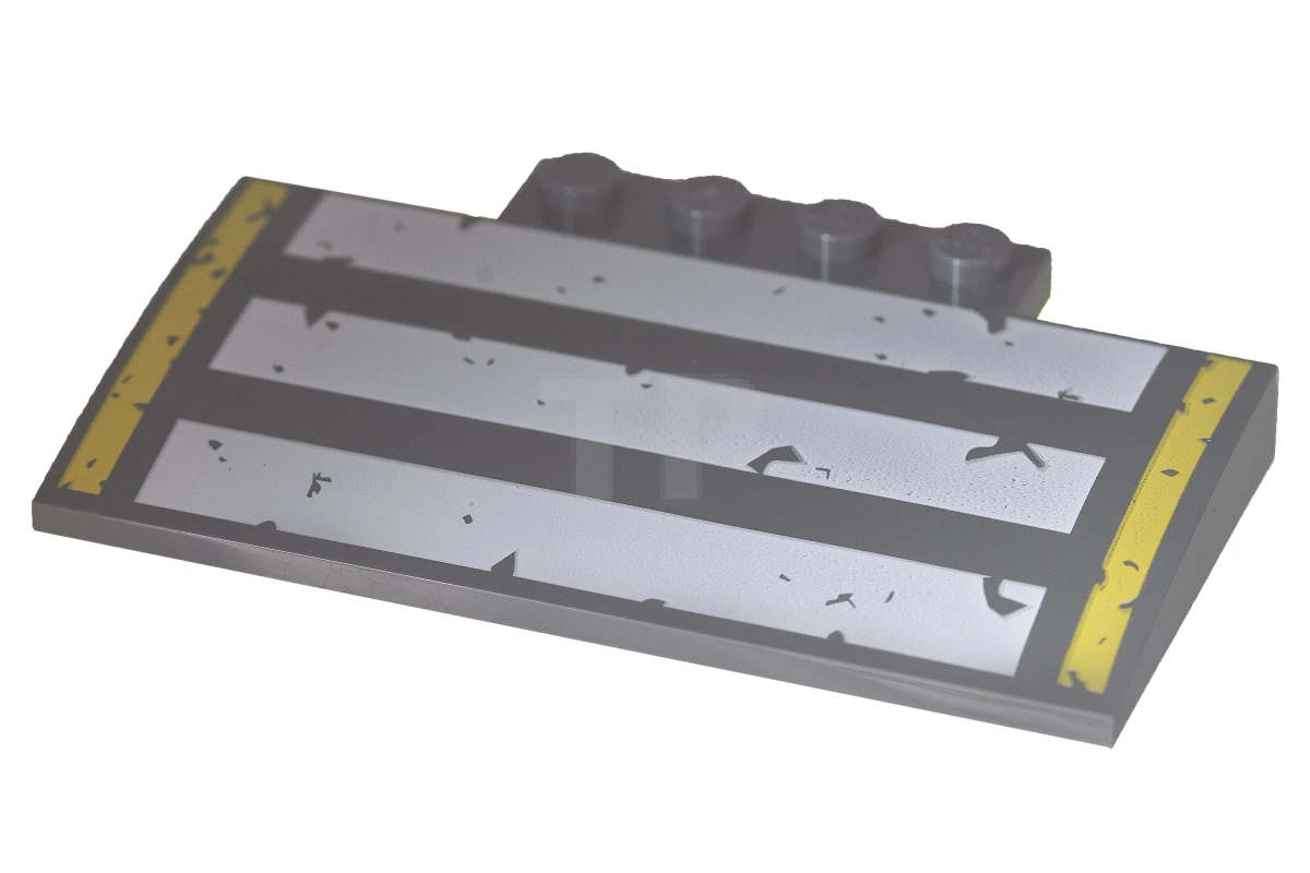 LEGO&reg; 6115916 - 15625pb010 - Dachstein, gebogen 5 x 8 x 2/3 mit weiß-gelben Streifenmustern