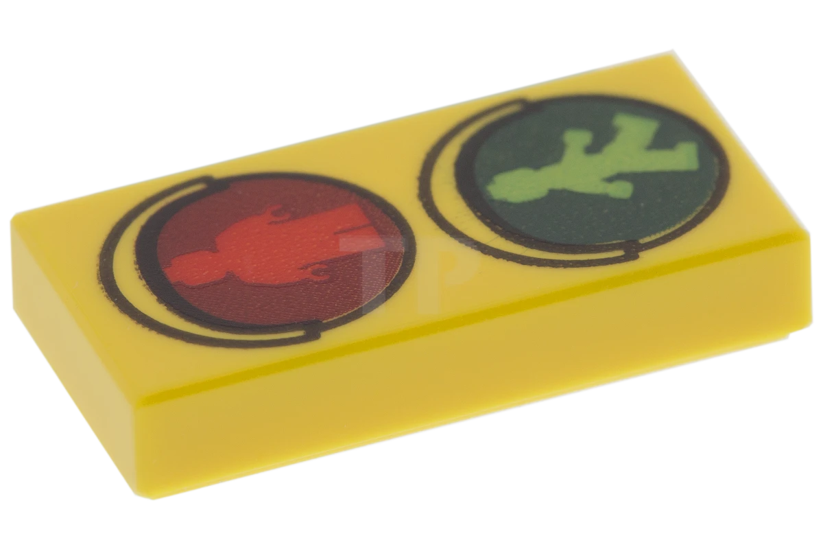 LEGO&reg; 6115042 - 3069pb0415 - Tile 1 x 2 with Traffic Light Pattern