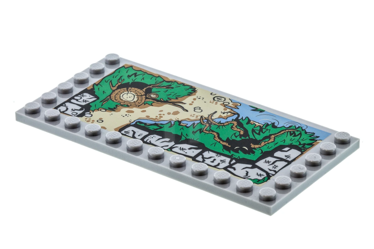 LEGO&reg; 6092559 - 6178pb014 - Tile, Modified 6 x 12 with Studs on Edges with Stone Foundation and Tree Stump Pattern