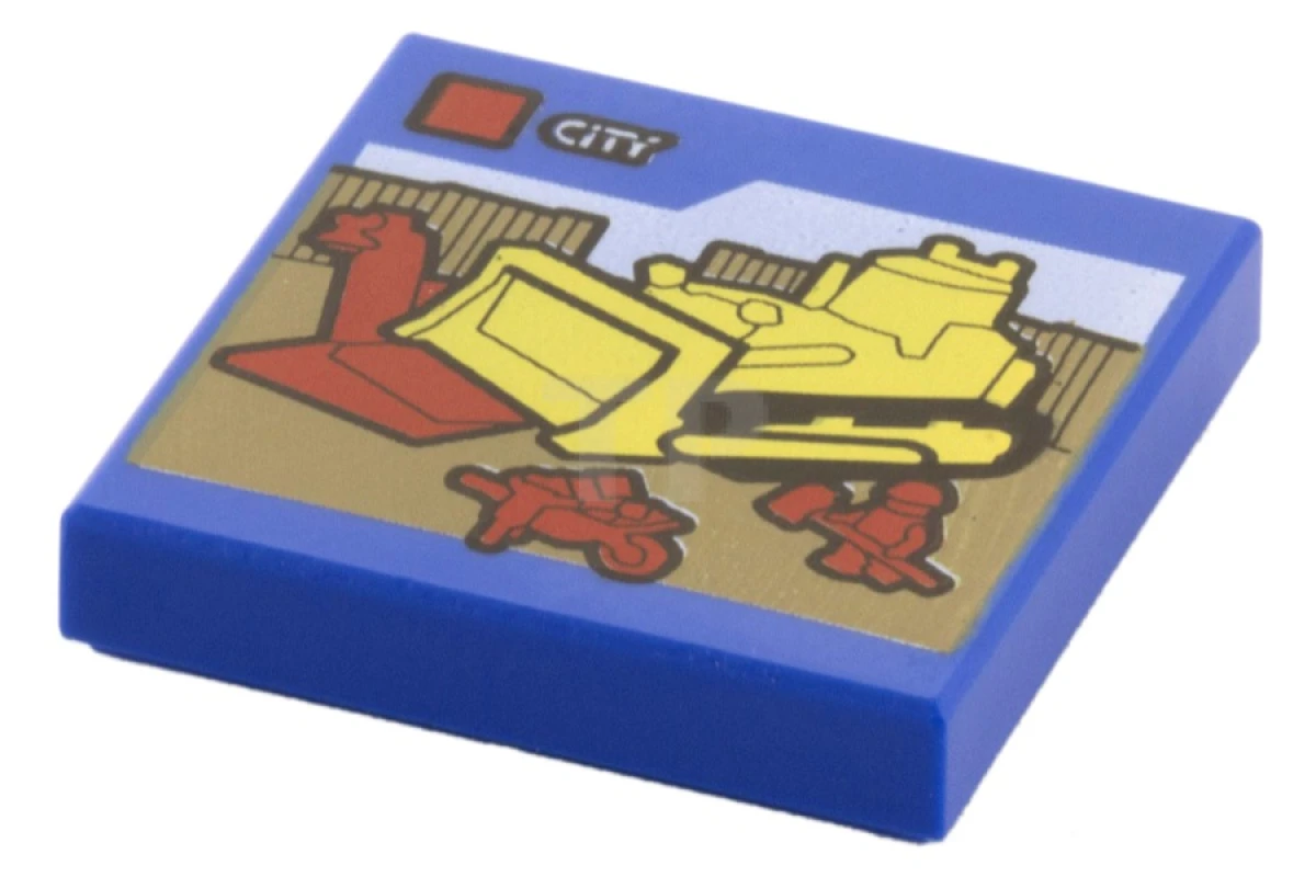 LEGO&reg; 6120261 - 3068pb0938 - Tegel 2 x 2 met Bulldozer en 