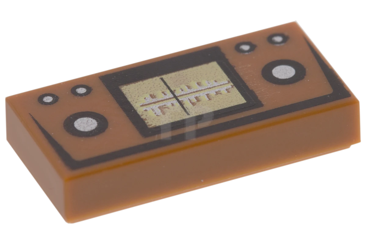 LEGO&reg; 6122989 - 3069pb0399 - Tile 1 x 2 with Radio Frequency and Buttons Pattern